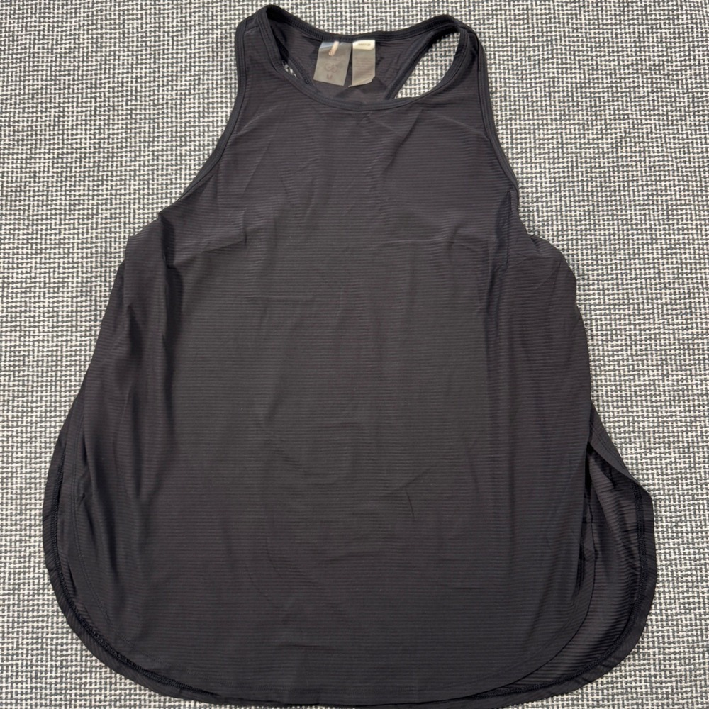 Calia by Carrie Underwood Womens Black Ribbed Racerback Tulip Back Tank Top M